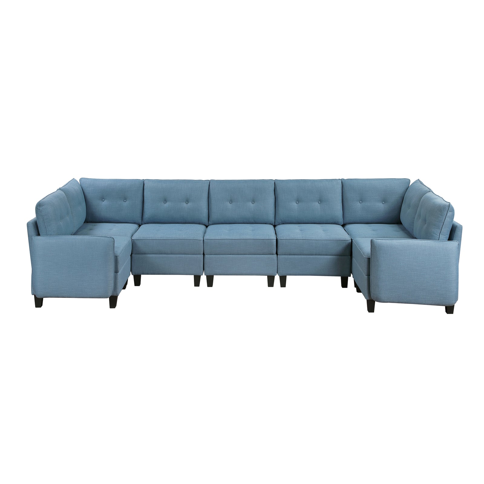 Dorian 7-Piece Textured Fabric Sectional with Storage
