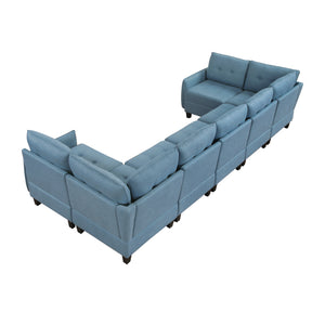 Dorian 7-Piece Textured Fabric Sectional with Storage