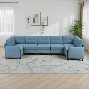 Dorian 7-Piece Textured Fabric Sectional with Storage