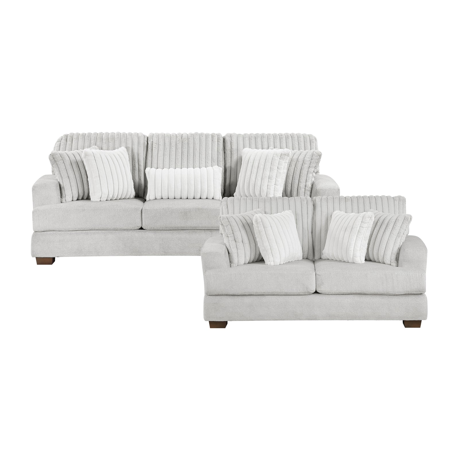 Montara 2-Piece Textured Microfiber and Corduroy Living Room Sofa Set