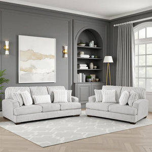 Montara 2-Piece Textured Microfiber and Corduroy Living Room Sofa Set