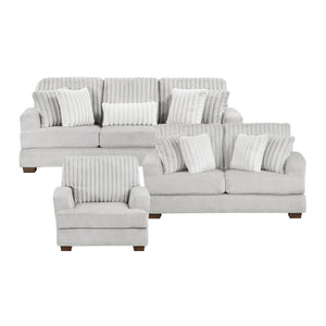 Montara 3-Piece Textured Microfiber and Corduroy Living Room Sofa Set