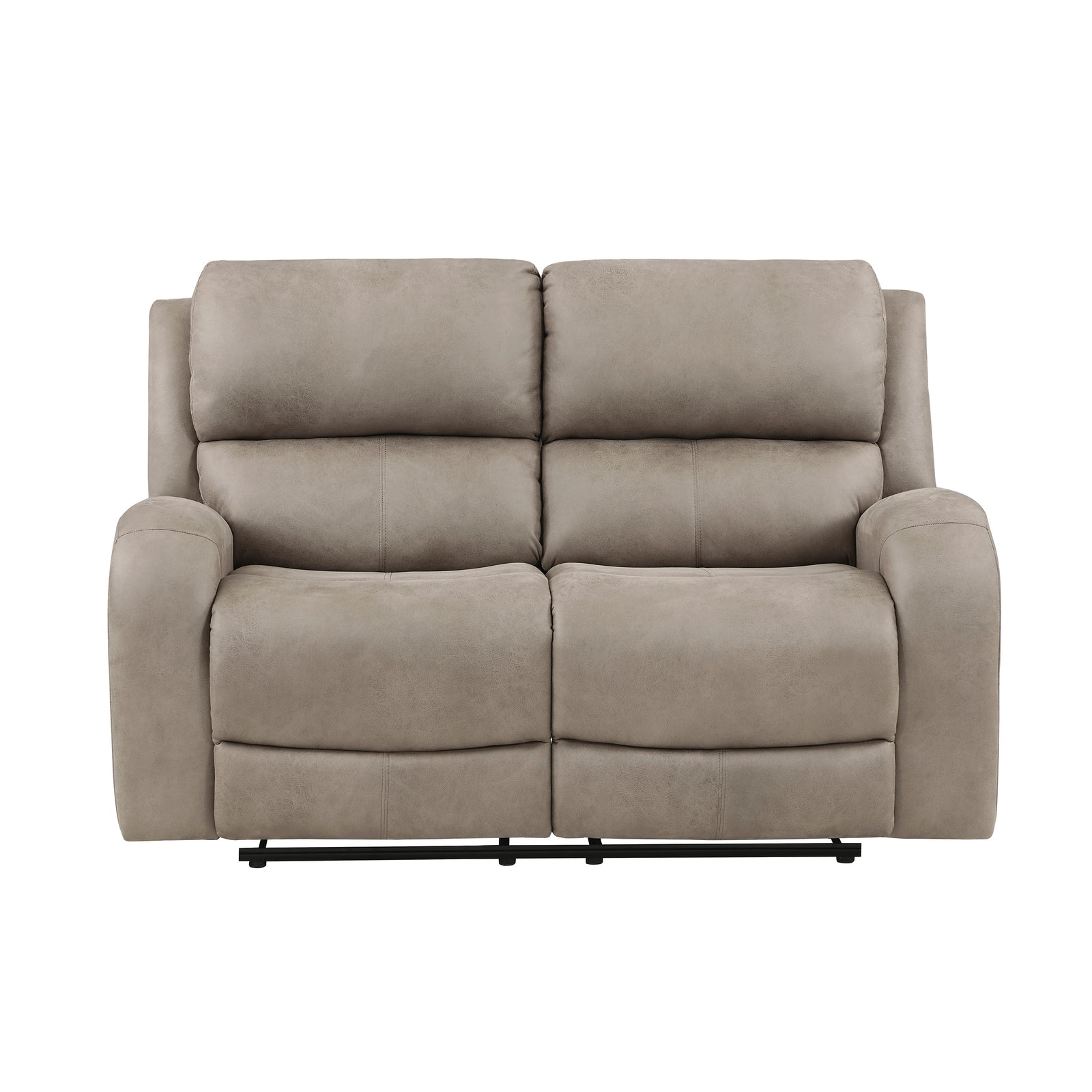 Mabel Polished Microfiber Manual Double Reclining Loveseat