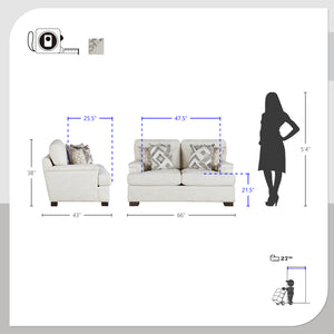 Osiria 3-Piece Chenille Living Room Sofa Set