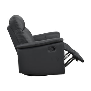 Monte Leather Match Swivel Glider Manual Reclining Chair