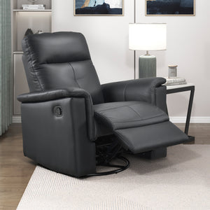 Monte Leather Match Swivel Glider Manual Reclining Chair