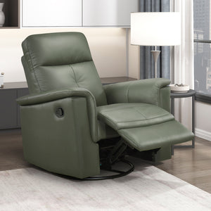 Monte Leather Match Swivel Glider Manual Reclining Chair