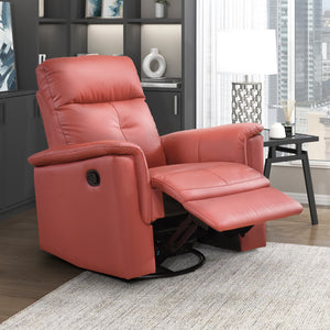 Monte Leather Match Swivel Glider Manual Reclining Chair