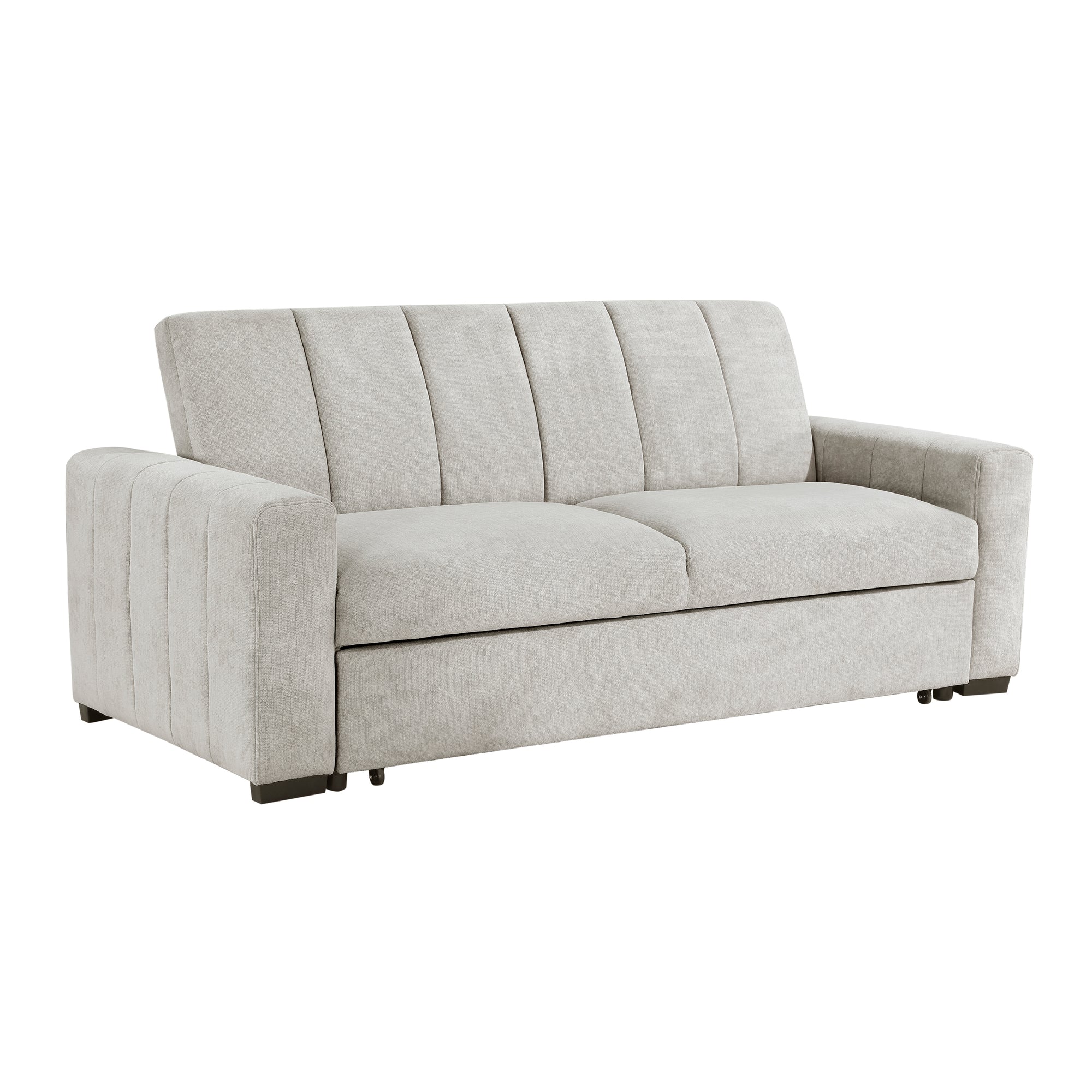 Crestview Textured Fabric Convertible Sofa with Pull-out Bed