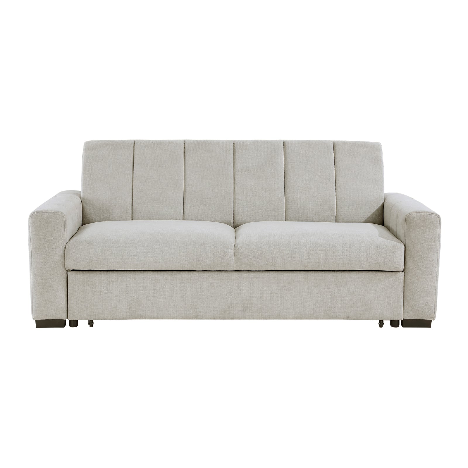 Crestview Textured Fabric Convertible Sofa with Pull-out Bed
