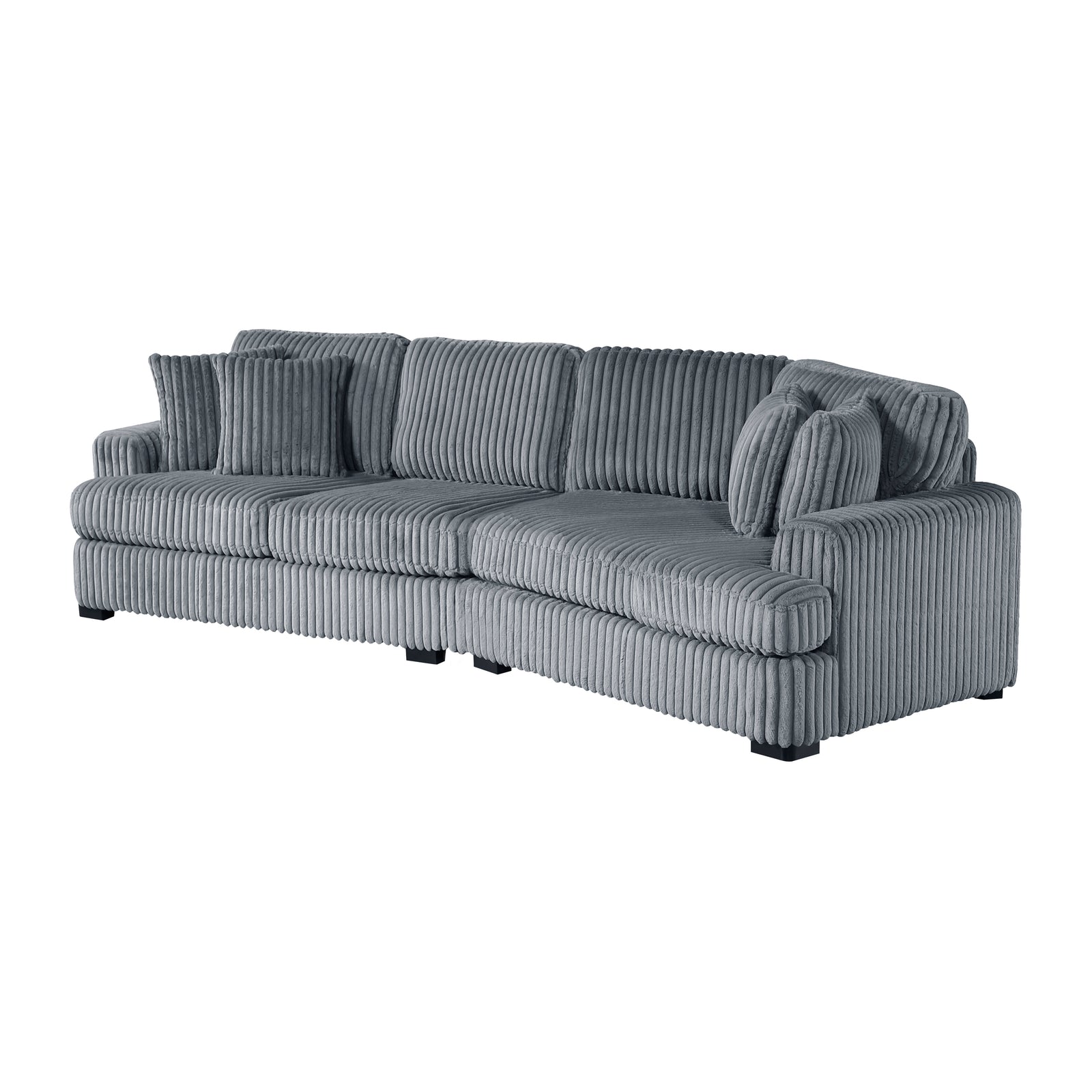 Garreau Corduroy Fabric 2-Piece Sectional with Right Cuddler