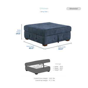 Gillam Chenille Storage Ottoman