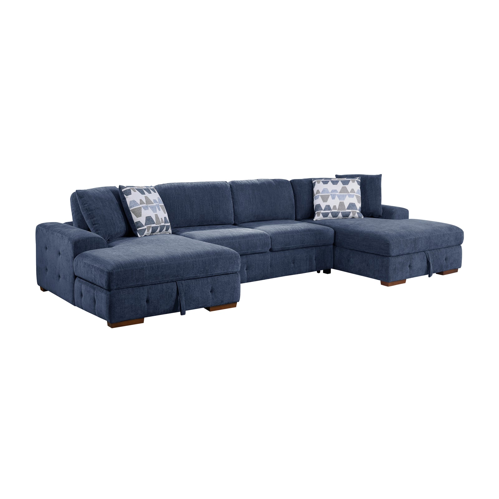 Gillam Chenille 3-Piece Sectional with Left and Right Chaise