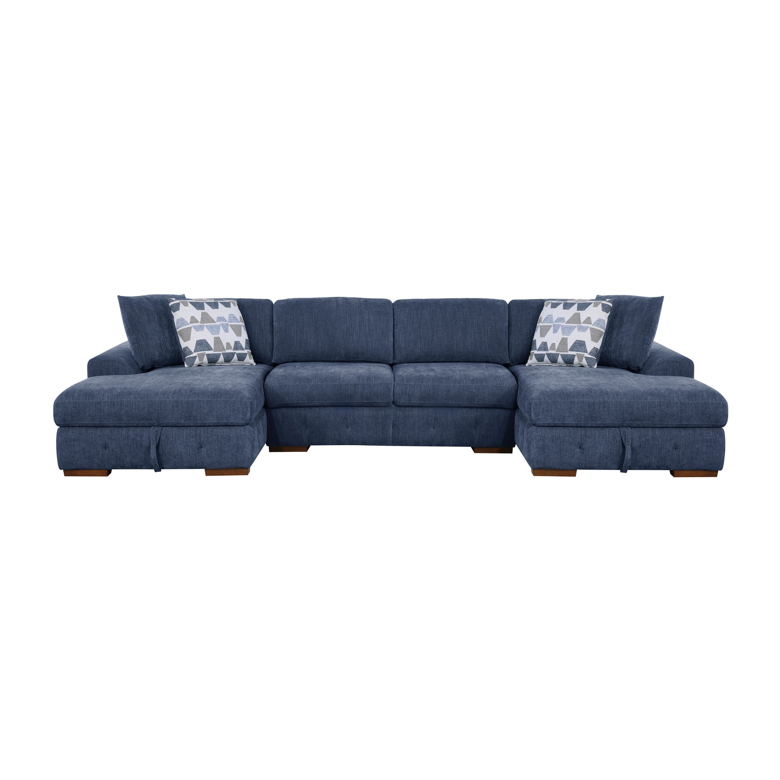 Gillam Chenille 3-Piece Sectional with Left and Right Chaise