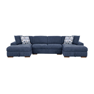 Gillam Chenille 3-Piece Sectional with Left and Right Chaise