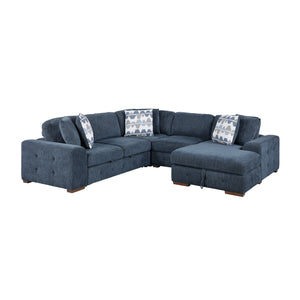 Gillam Chenille 4-Piece Sectional with Right Chaise and Pull-out Bed