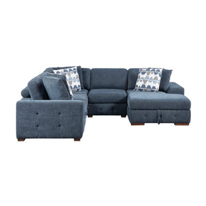 Gillam Chenille 4-Piece Sectional with Right Chaise and Pull-out Bed