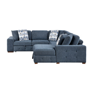 Gillam Chenille 4-Piece Sectional with Right Chaise and Pull-out Bed