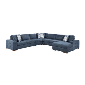 Gillam Chenille 5-Piece Sectional with Right Chaise and Pull-out Bed