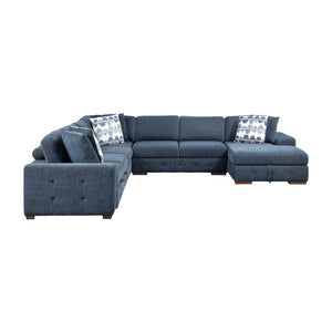 Gillam Chenille 5-Piece Sectional with Right Chaise and Pull-out Bed