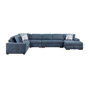 Gillam Chenille 5-Piece Sectional with Right Chaise and Pull-out Bed