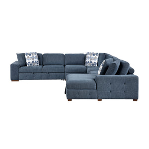 Gillam Chenille 5-Piece Sectional with Right Chaise and Pull-out Bed