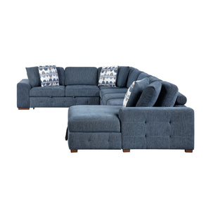 Gillam Chenille 5-Piece Sectional with Right Chaise and Pull-out Bed