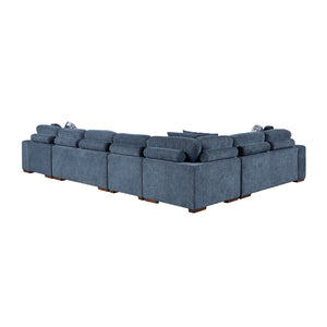 Gillam Chenille 5-Piece Sectional with Right Chaise and Pull-out Bed