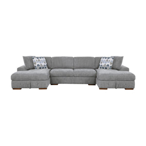 Gillam Chenille 3-Piece Sectional with Left and Right Chaise