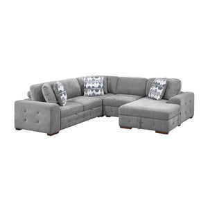 Gillam Chenille 4-Piece Sectional with Right Chaise and Pull-out Bed