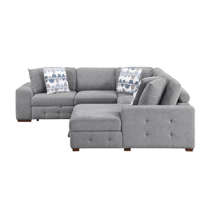 Gillam Chenille 4-Piece Sectional with Right Chaise and Pull-out Bed