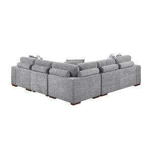 Gillam Chenille 4-Piece Sectional with Right Chaise and Pull-out Bed