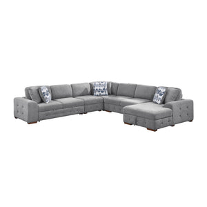 Gillam Chenille 5-Piece Sectional with Right Chaise and Pull-out Bed