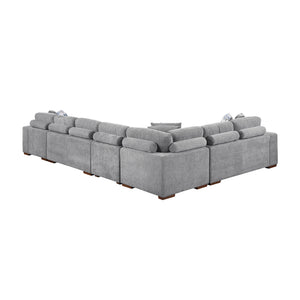 Gillam Chenille 5-Piece Sectional with Right Chaise and Pull-out Bed