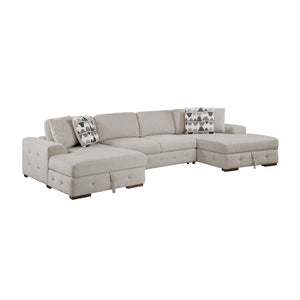 Gillam Chenille 3-Piece Sectional with Left and Right Chaise
