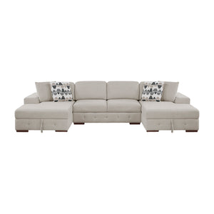 Gillam Chenille 3-Piece Sectional with Left and Right Chaise