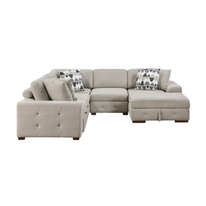Gillam Chenille 4-Piece Sectional with Right Chaise and Pull-out Bed
