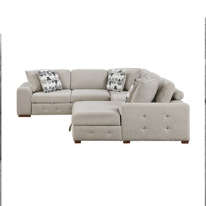 Gillam Chenille 4-Piece Sectional with Right Chaise and Pull-out Bed