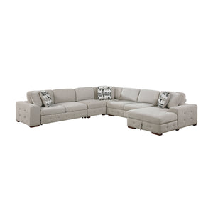 Gillam Chenille 5-Piece Sectional with Right Chaise and Pull-out Bed