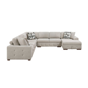 Gillam Chenille 5-Piece Sectional with Right Chaise and Pull-out Bed