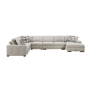 Gillam Chenille 5-Piece Sectional with Right Chaise and Pull-out Bed