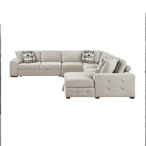 Gillam Chenille 5-Piece Sectional with Right Chaise and Pull-out Bed