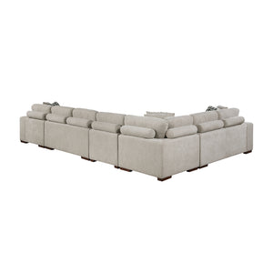 Gillam Chenille 5-Piece Sectional with Right Chaise and Pull-out Bed