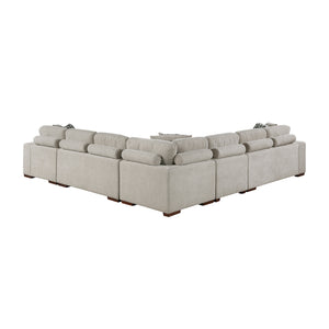 Gillam Chenille 5-Piece Sectional with Right Chaise and Pull-out Bed