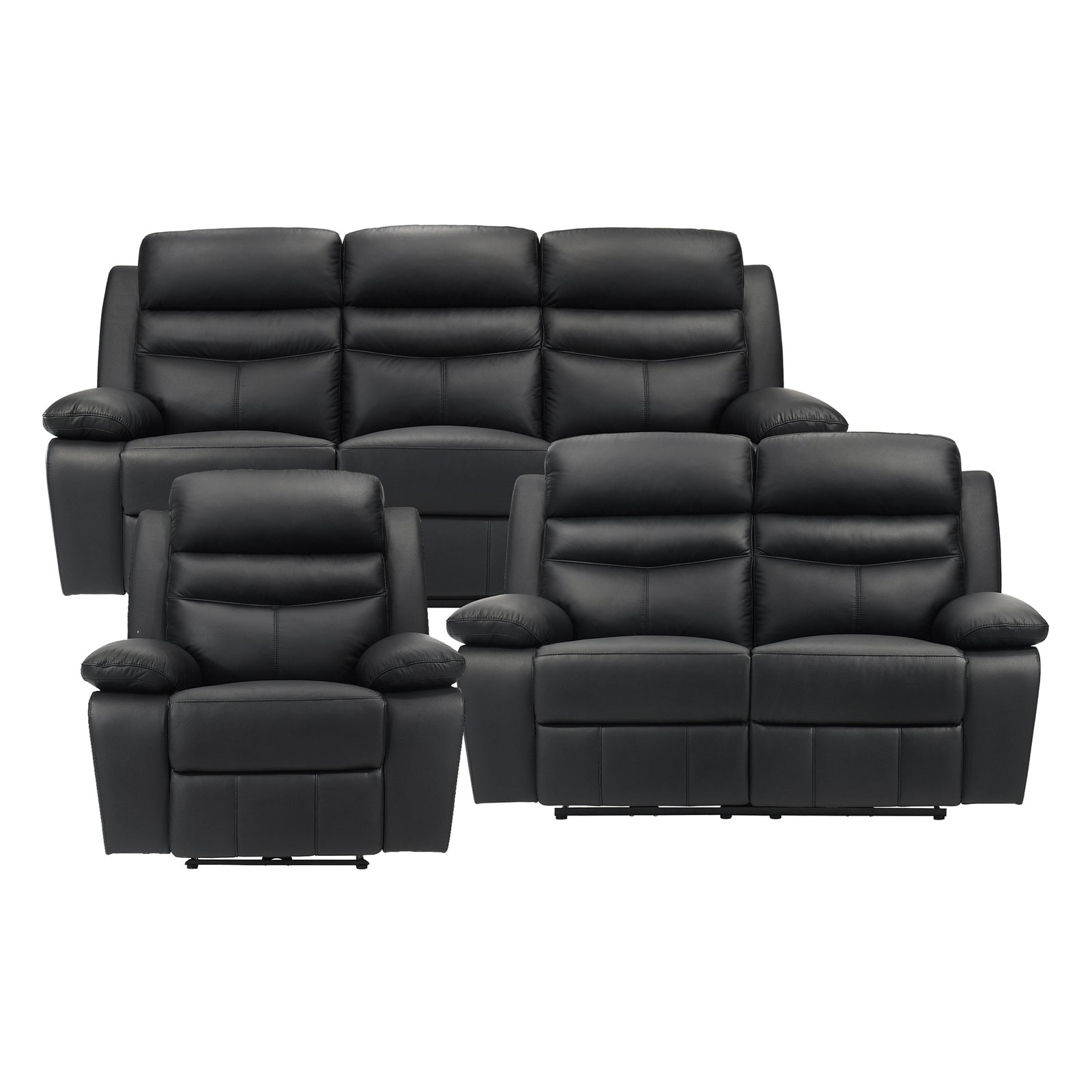 Peperomia 3-Piece Leather Match Manual Reclining Sofa Set