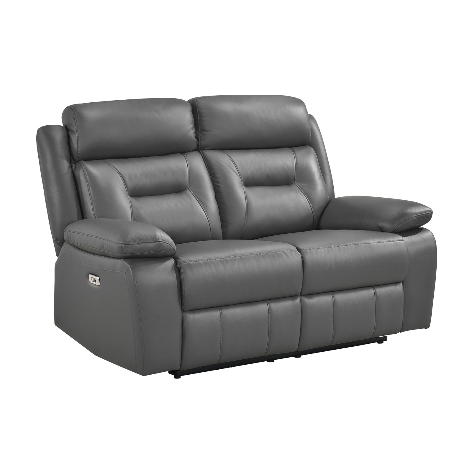 Garrey Leather Match Power Double Reclining Love Seat