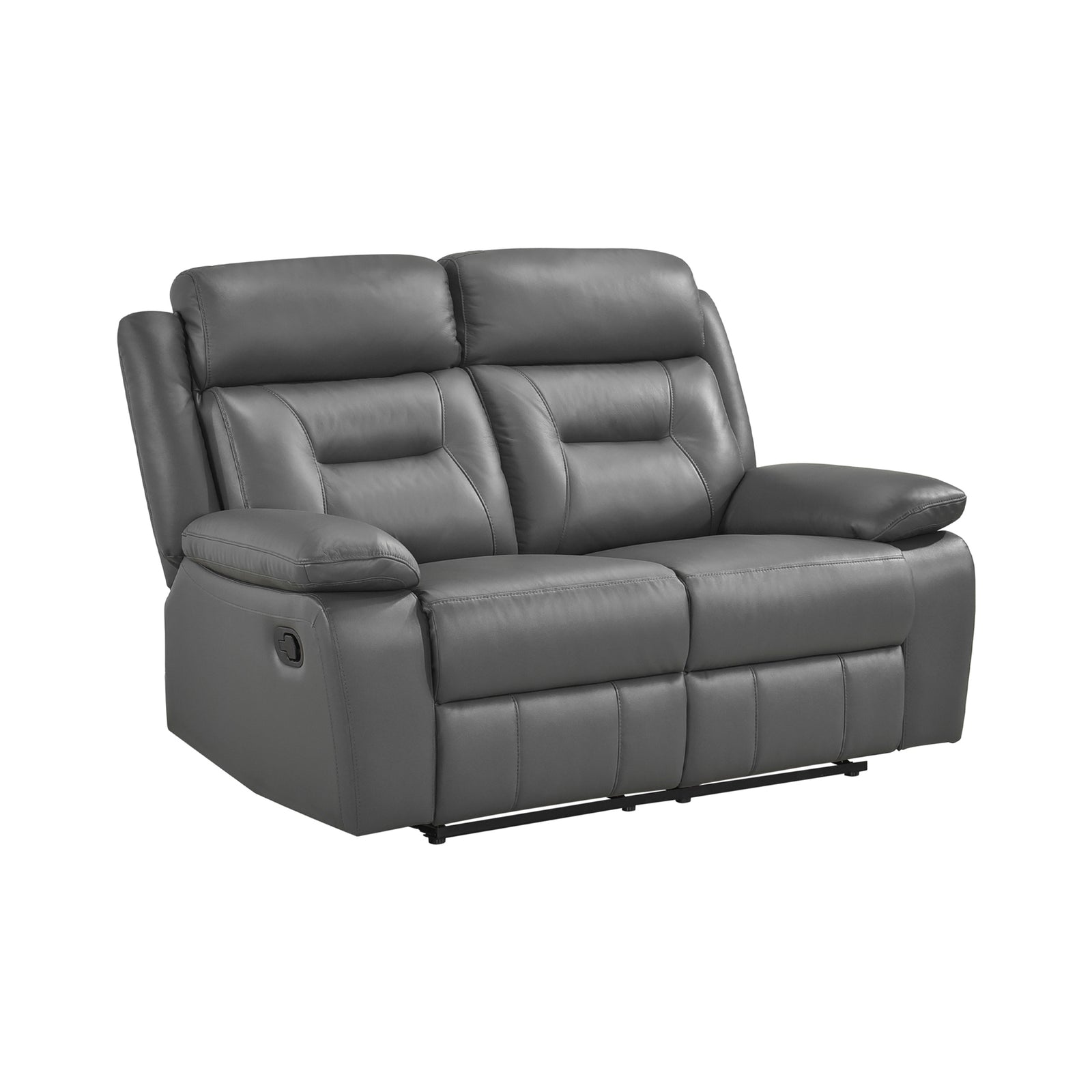 Papyrus Leather Match Manual Double Reclining Loveseat
