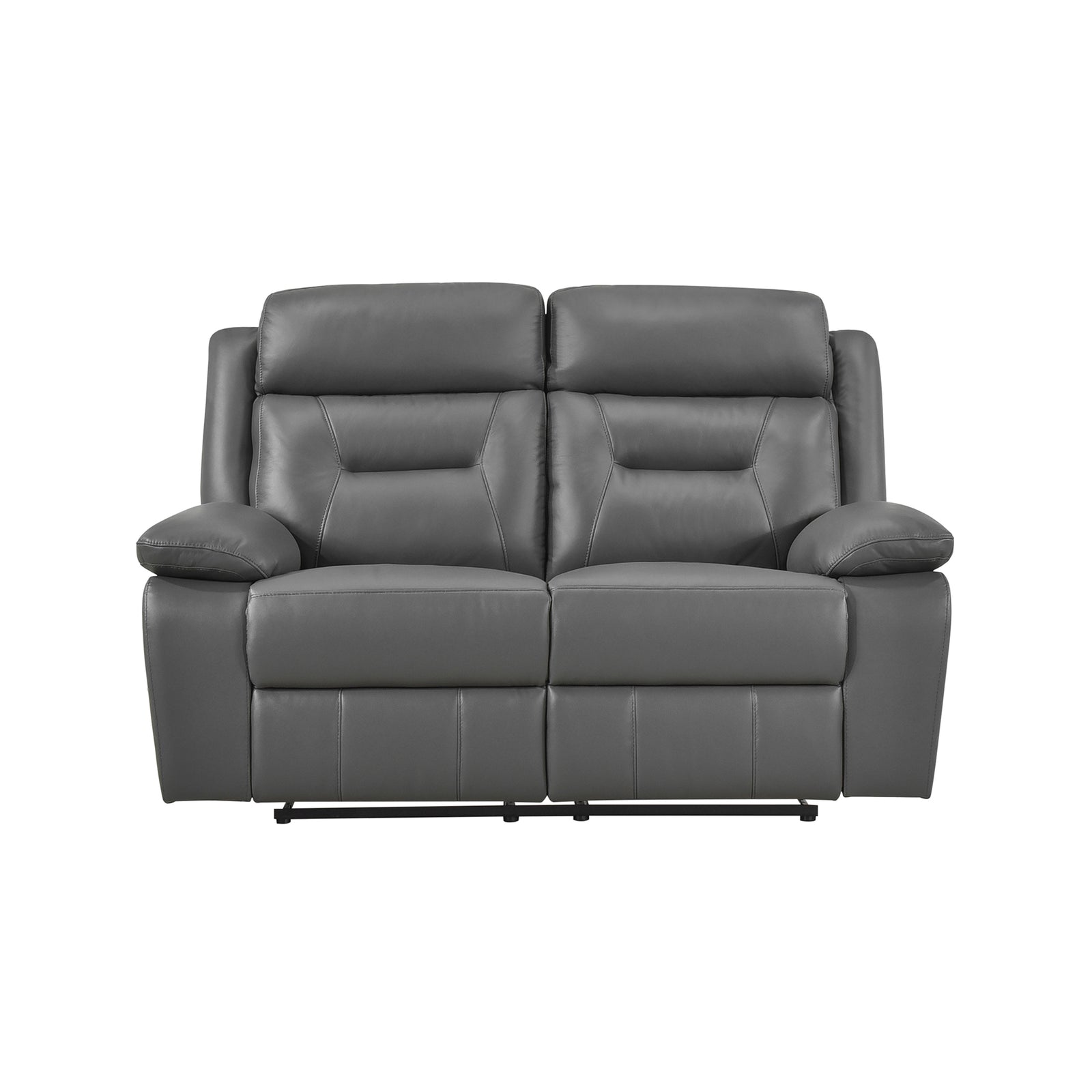 Papyrus Leather Match Manual Double Reclining Loveseat
