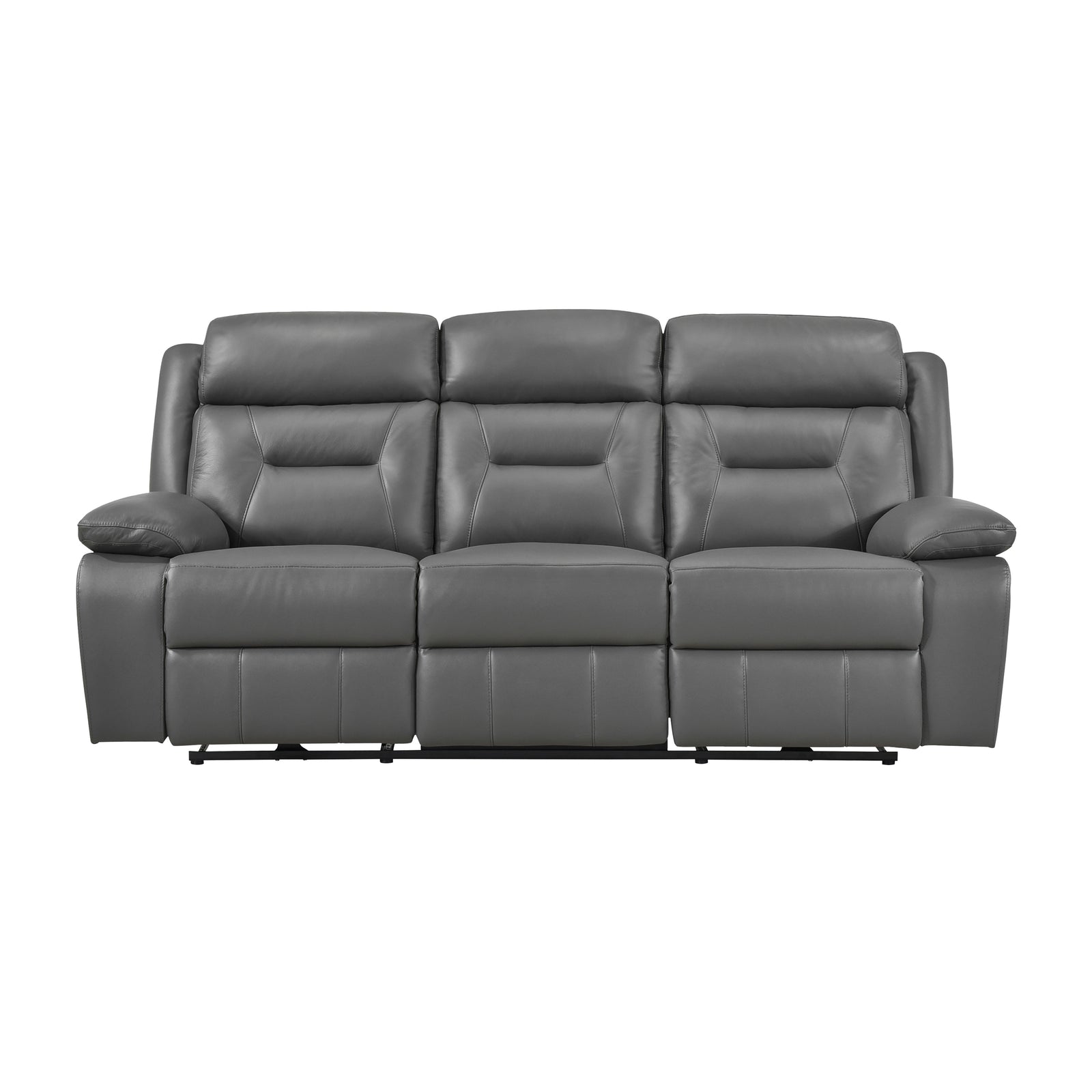 Garrey Leather Match Power Double Reclining Sofa