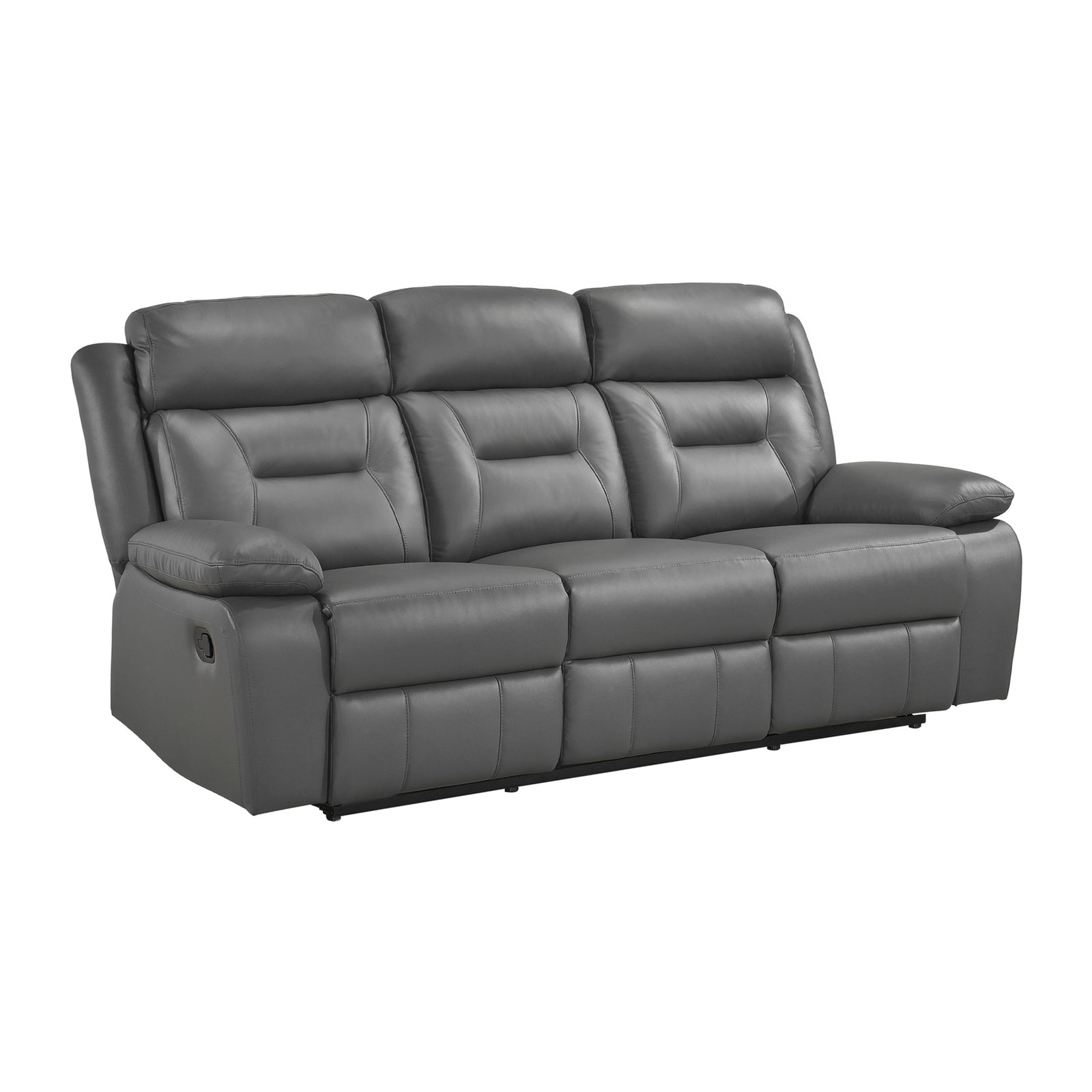 Papyrus Leather Match Manual Double Reclining Sofa